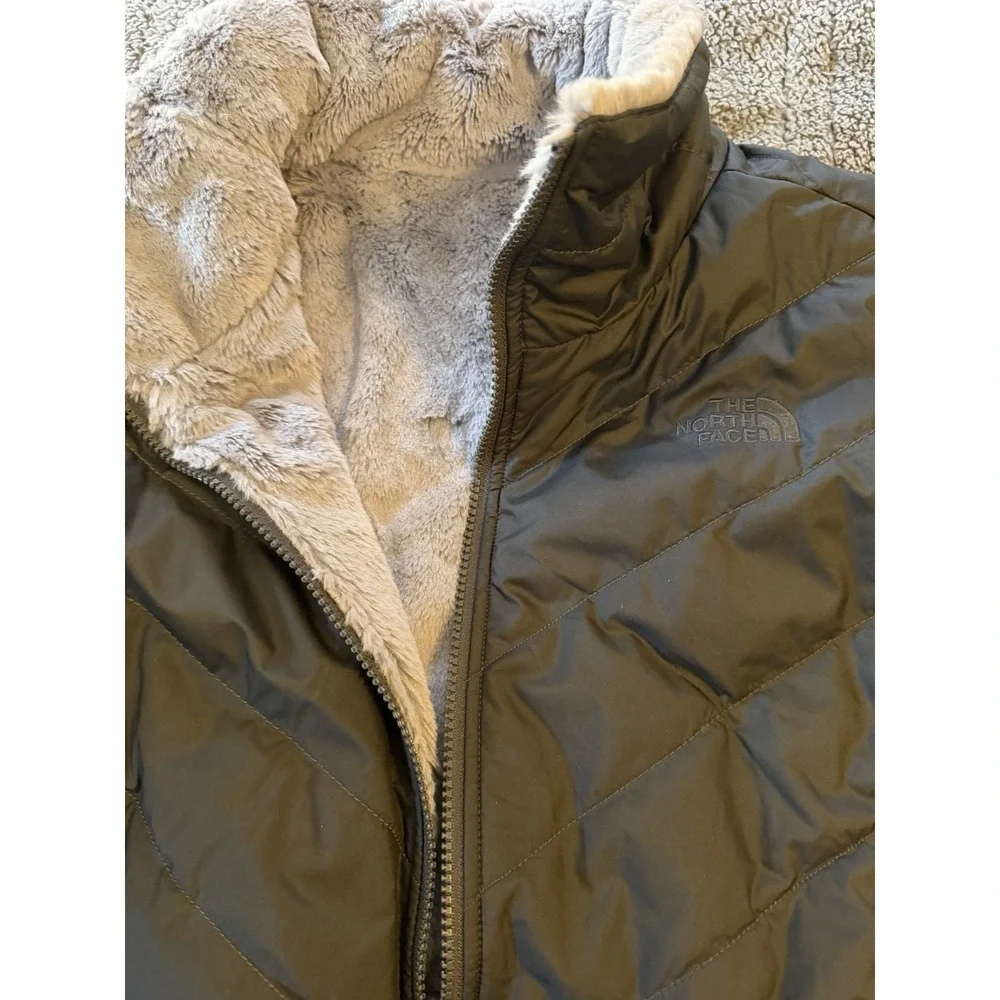 THE NORTH FACE MOSSBUD INSULATED REVERSIBLE JACKET WOMEN'S Black Grey XL Outdoor - Picture 2 of 4